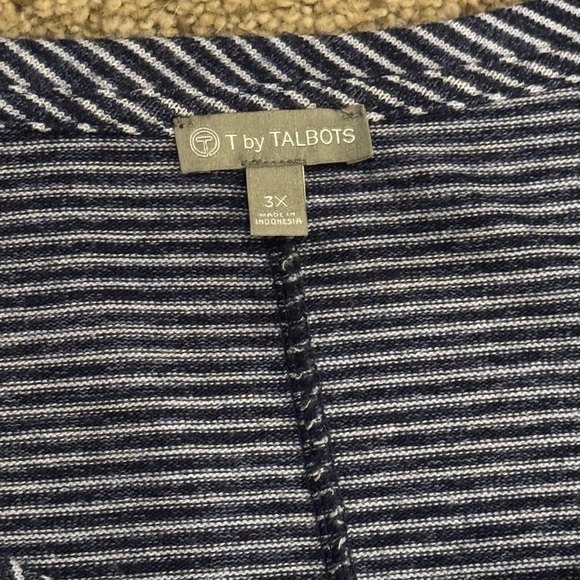 T by Talbots Striped Side-Tie Stretch Dress 3X Classic Business Casual Brunch - Picture 3 of 7